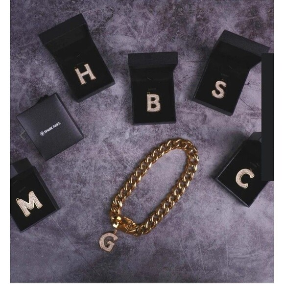 Spark Paws Dog Collar Initial Charm “C” – Gold CZ Letter Pendant Tag for Pets - Picture 8 of 8